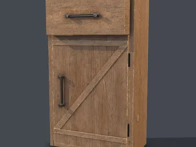 Wood cabinet 03 Low-poly 3D model