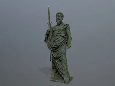 Man Statue Low-poly 3D model