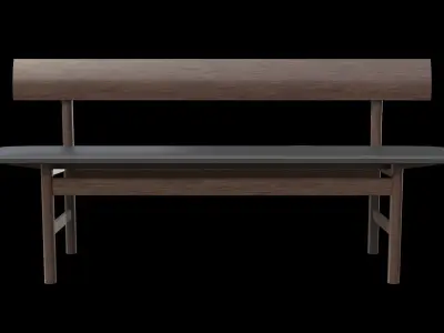 Mogensen Bench-oak smoked oiled Low-poly 3D model