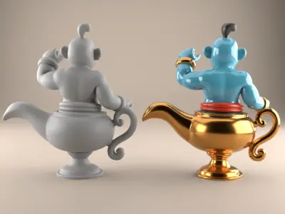 Fun Genie Lamp 3D STL File for Desk Decor Toys 2 3D print model