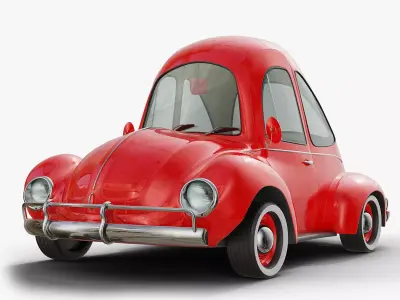 STYLIZED CARTOON CAR Low-poly 3D model