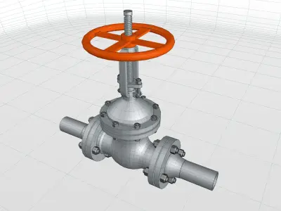 Gate valve ZKL 50 x 40 mm 3D model