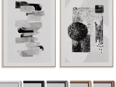 Abstract Painting Frame set 3D model 52