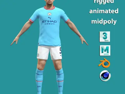 T-Pose Rigged John Stones Manchester City 3D model