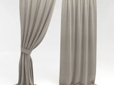 Curtains pair of 3D model