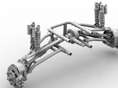 Suspensao Super ATV Low-poly 3D model