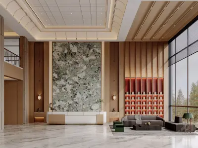 Modern reception lobby 3D model