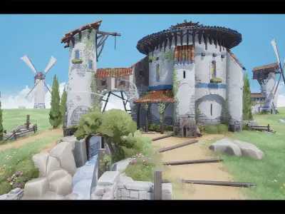 Stylized Fantasy Provencal Low-poly 3D model