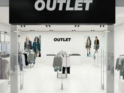 Fashion Store Outlet interior scene Render Ready  3D model