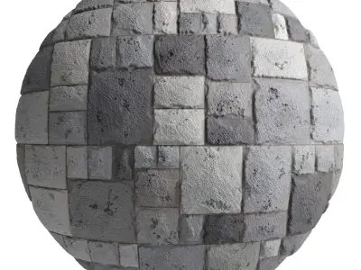 Ston Wall Material 6- By 3 color Pbr By Sbsar 4k Texture