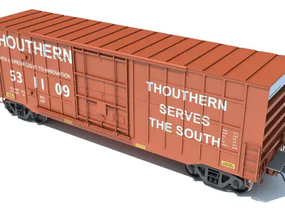 Boxcar Railroad Box Car 3D model