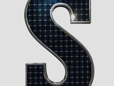 Solar Panel Letter - S 3D model