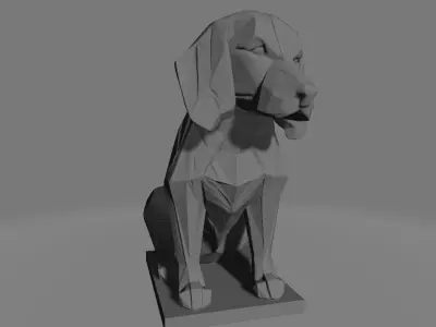 LowPoly Beagle Dog Statue 3D model