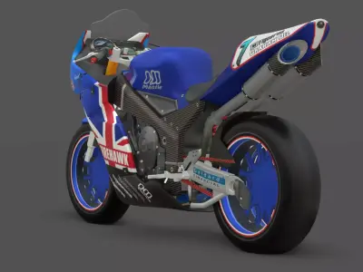 Firehawk GP Competition Racing Motorcycle 3D Model Low-poly 3D model