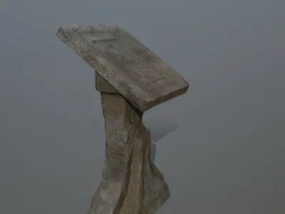 lectern stone table Low-poly 3D model