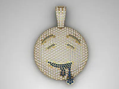 emoji gem pendant 3D print model