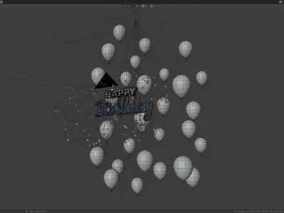 Happy Birthday Message Animation 3D model