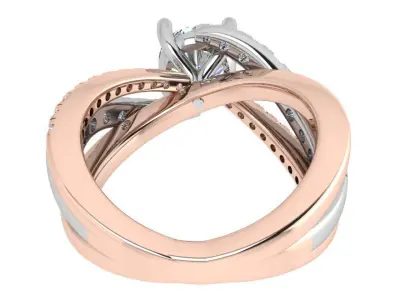 Round Diamond Twisted Ring 3716 3D print model