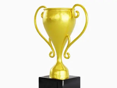 Gold Trophy Cup 04 Low-poly 3D model
