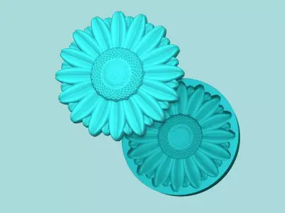 Sunflower 02 - Silicone Mold Maker - Template 3D print model