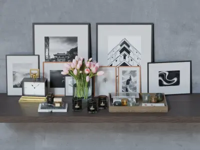 Decor set 1 shelf 3D model