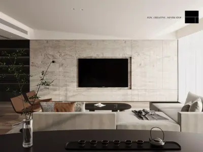 Ultra-Modern Home Interior 3D Model andCAD Drawings Suite 3D model