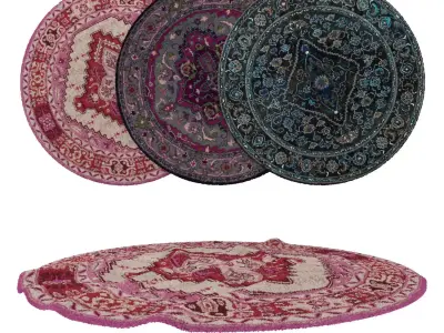 Round Rug Set 55 3D model