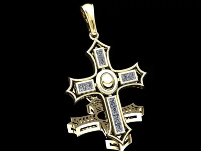 diamond cross 3D model 3D print model