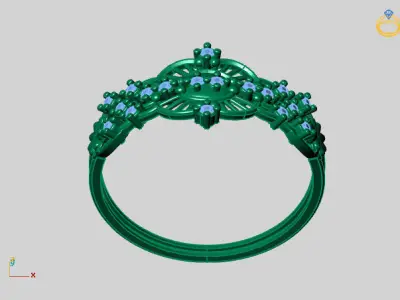 Womens Diamond Signet Ring Women Rings 3dmodels 3D print model 3D print model 19