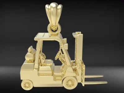 forklift pendant Charm Necklace bracelet Jewelry 3D print model