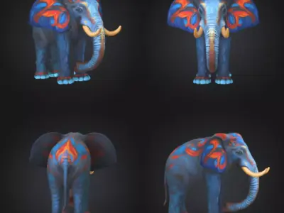 Geometric Elephant 3D  Modern Low-Poly Sculpture Free 3D print model