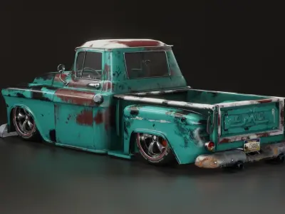 1956 Chevrolet 3100 Pickup Truck Low-poly 3D model