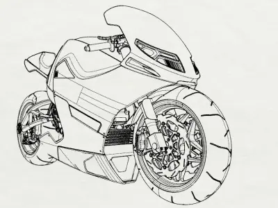 suzuki concept bike Low-poly 3D model