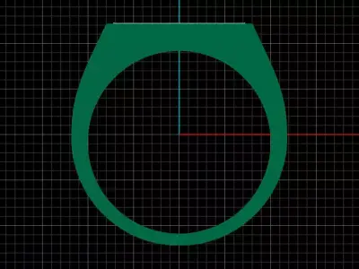 Mens Black Enamel Geometric 16 mm Signet  Ring 11 3D print model