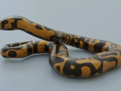 Python Snake - Rigged - Game Ready - PBR  Low-poly 3D model
