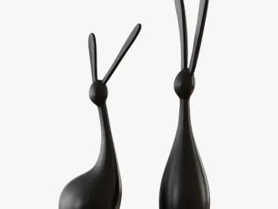 Figurines of rabbits 3D model