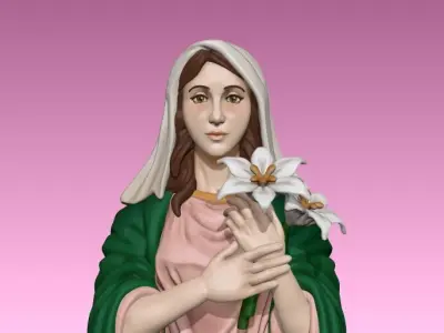 estatua virgen maria 3D print model