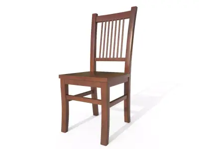 Wooden Chair Low-poly 3D model