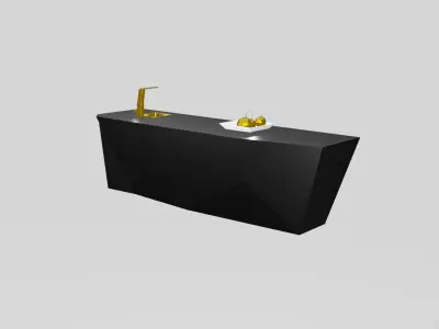 Kitchen table Modern Free low-poly 3D model