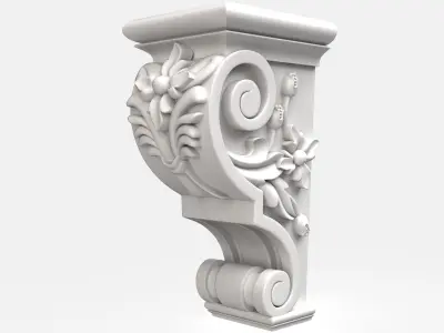 Carved corbel for cnc 5 3D model