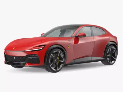 2023 Red Ferrari Purosangue SUV Rigged 3D model