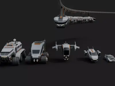 Cyberpunk vehicles kitbash 3D model