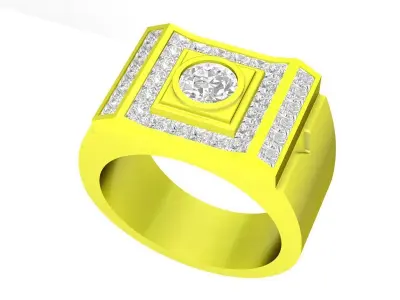 5065 luxury korean style diamond men ring 3D print model