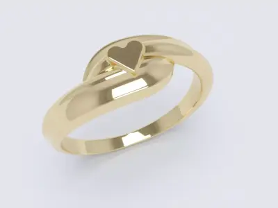 Lips Heart Ring 3D print model