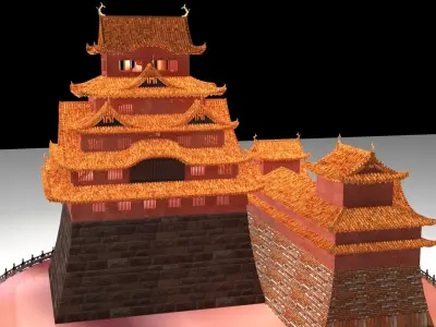 Chinese ancient house  3D model 34