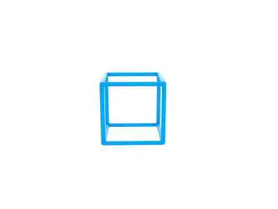 Cartoon Wire Cube 3D model