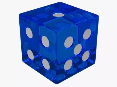 Dice 1 transparent 3D model