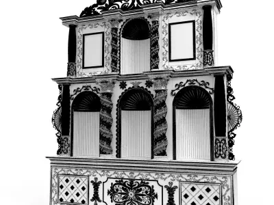 Baroque hispanic american  retable 3D model