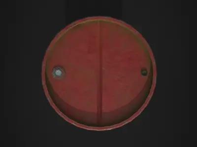 Realistic 3D Oil Barrel with PBR Textures Low-poly 3D model