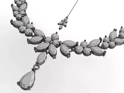 Diamond pendant 3D model for render 3Ds Max V-ray 3D model 2